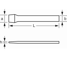 Cortafríos para grietas con mango plano ovalado y acabado lacado color cobre | 3750